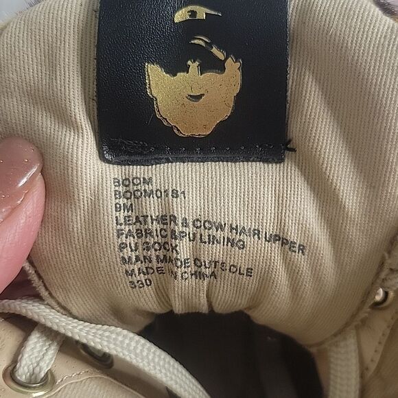 STEVE MADDEN Brown Leather Boots with Leopard Print Size 9 - Picture 9 of 10